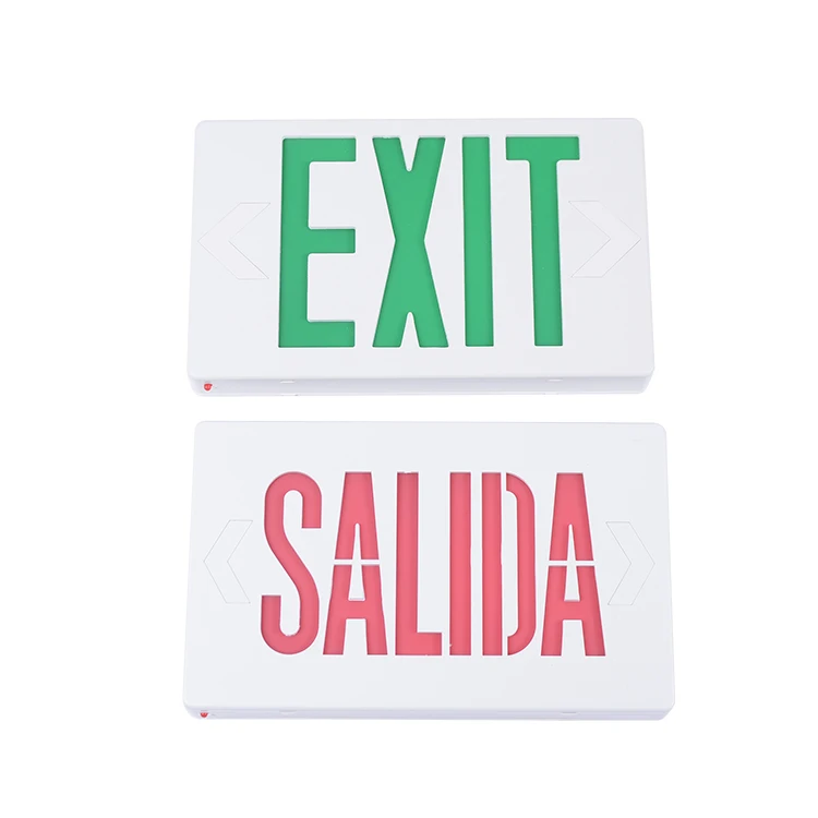 UL listed cheap price LED indicator red green exit light SALIDA dual voltage led emergency light exit sign board