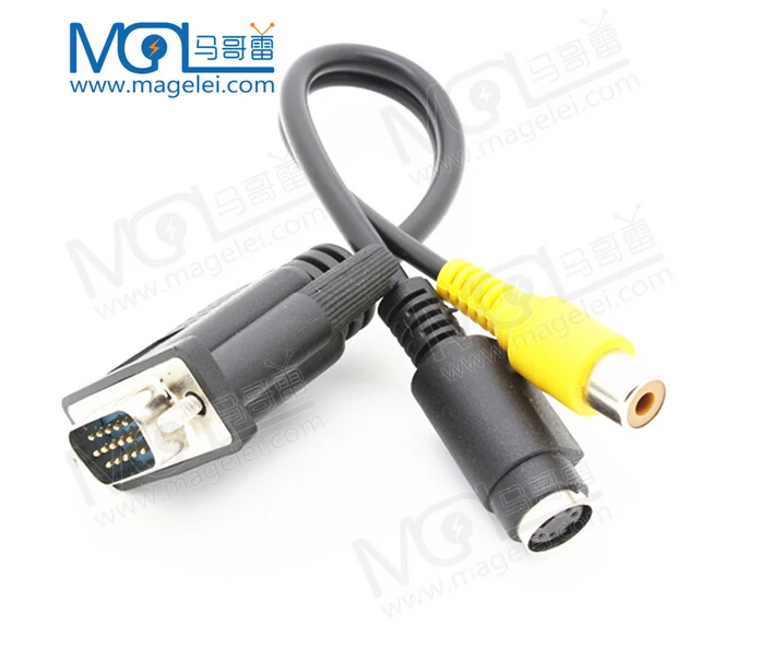 VGA SVGA TO S-Video 3 RCA Composite AV TV Out Converter Adapter Cable - ANKUX.COM