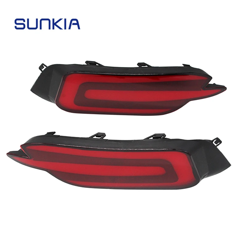 SUNKIA 12V Driving Light Car Styling for Honda Civic 10th 2016 2017 LED Bumper Brake Lights Rear Fog Light