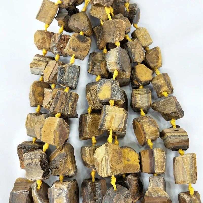 Rough Gemstone Tiger Eye Bead 15.5" Per Strand Unpolished Golden Large