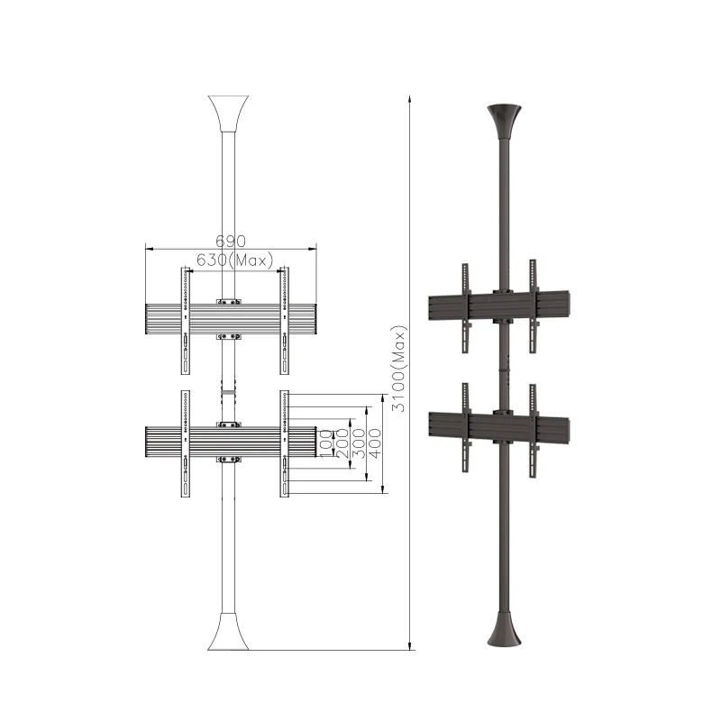 China Wholesale Swivel Tv Mount Brackets Floor To Ceiling Tv Pole