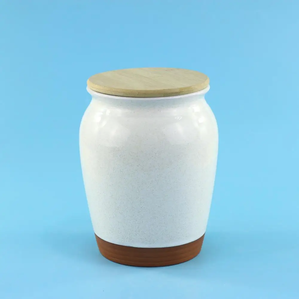 Logo Custom White Jar Lids Ceramic Cylinder Canister ...