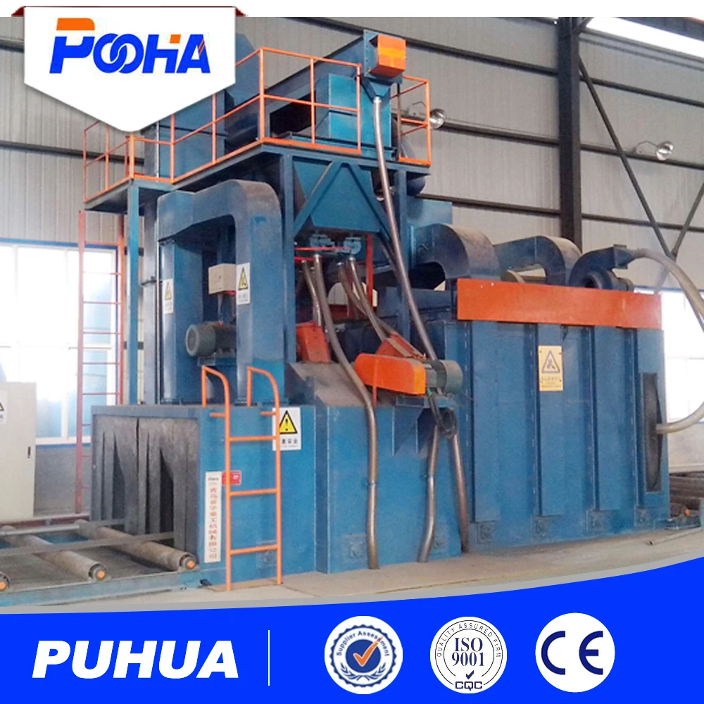 2017/ Q69 shot blasting machine with roller conveyor for steel plate,profiles and section