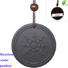 Sunflower Pattern Natural Lava Stone Quantum Scalar Energy Pendant With 6000 - 7000 ions