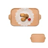 Rectangle bread wooden serving plate with handle