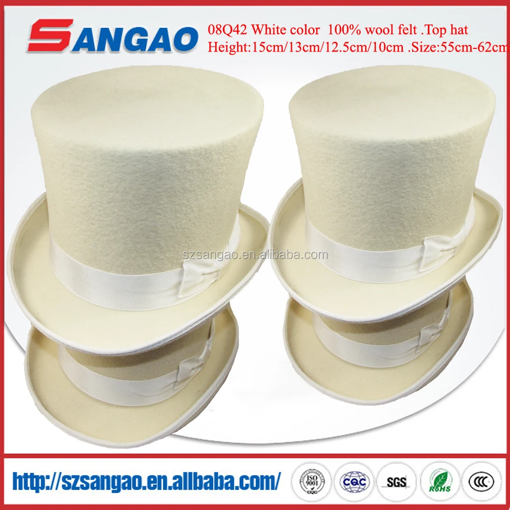 white felt top hat
