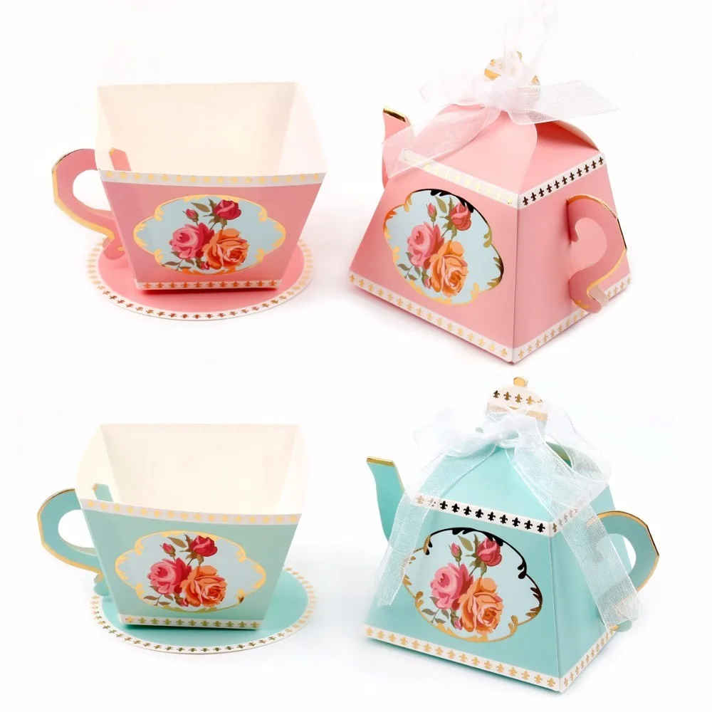 10pcs Paper Candy Box Tea Party Favors Wedding Gifts For Guests Bridal