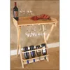 Bamboo Wood Natural Finish Folding Wine Table