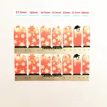 Pink Snowflake Lovely Nail Arts Sticker 14 pcs set Waterproof Nail Decal Art Sticker Gel Polish
