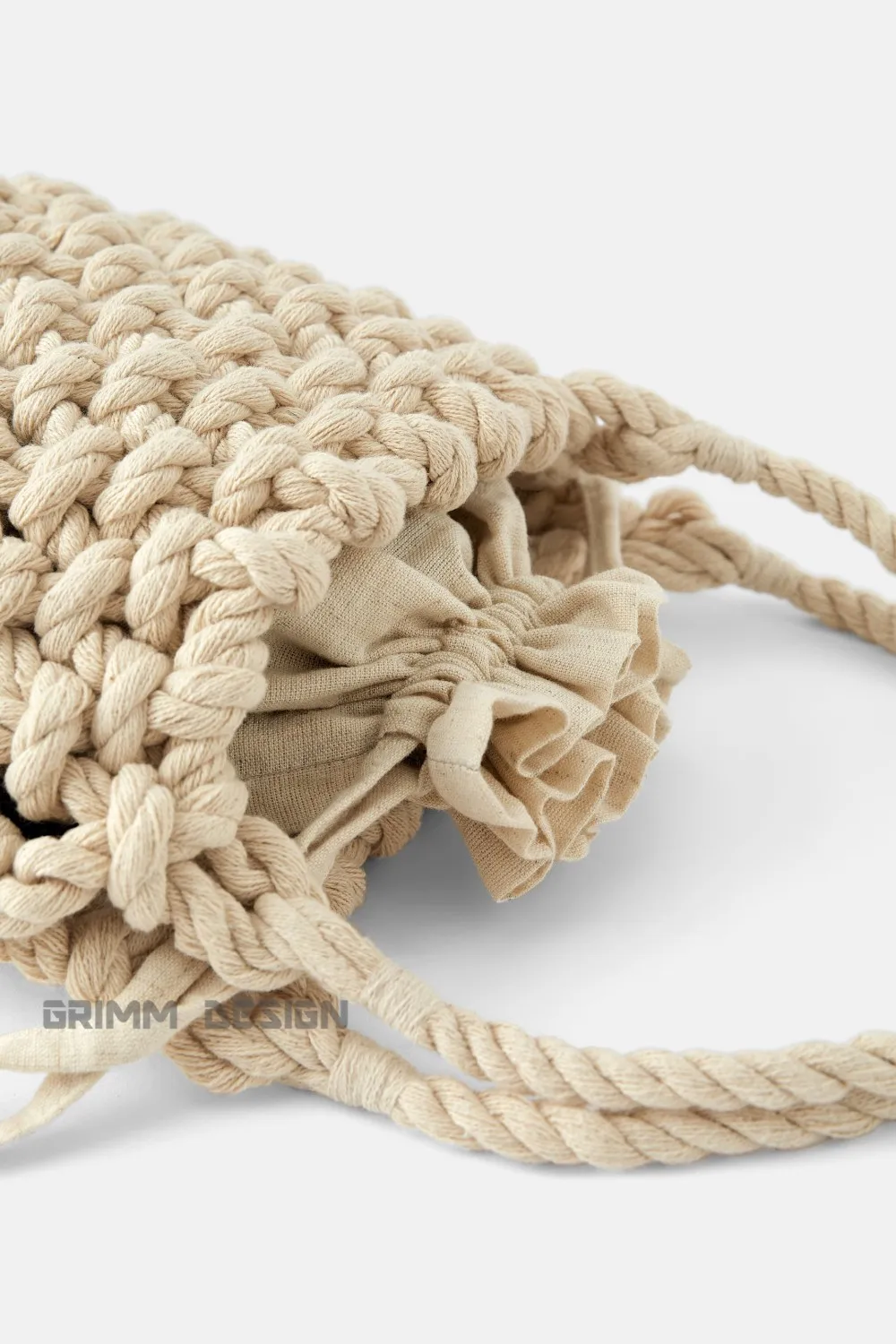 时尚篮子妇女 ecuru 海滩女性手工编织绳绳桶结袋