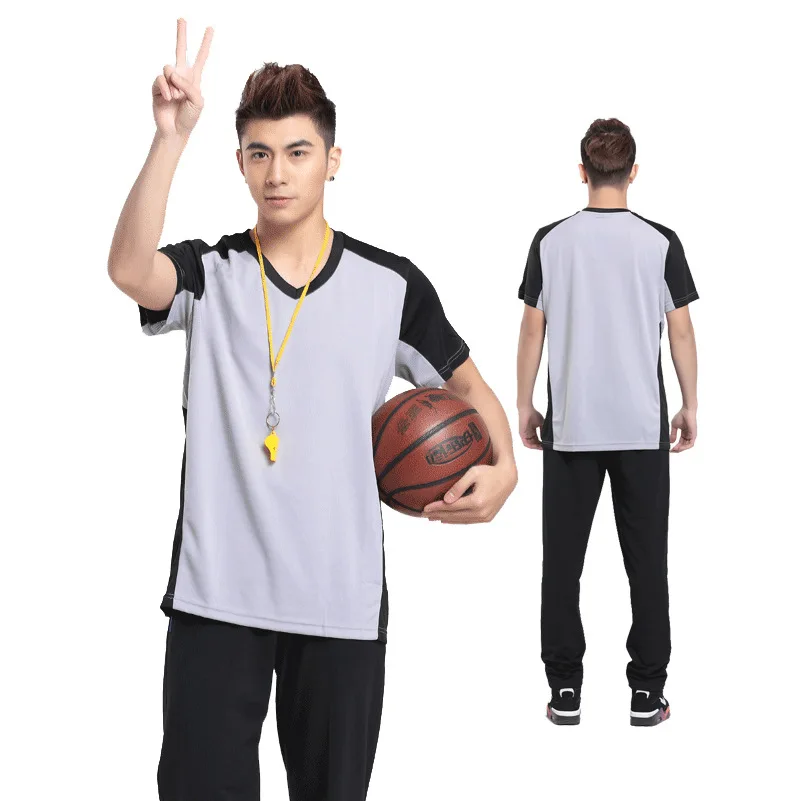 Basketball Referee T Shirt Custom Logo Breathable Eyelet Mesh Umpire Jersey Sport Judge Tshirts