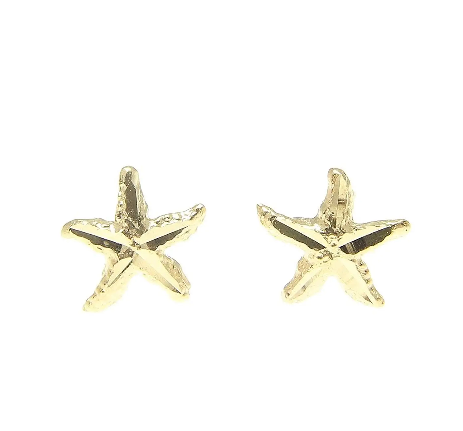 White Gold Starfish Earrings Find Get Quotations 14k Yellow Gold Hawaiian 7mm Diamond Cut Sea Star Starfish Earrings