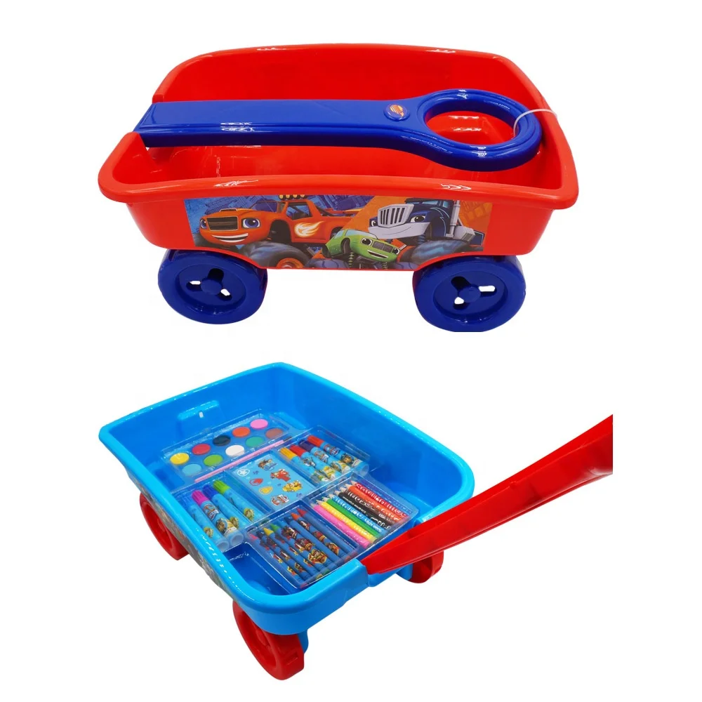 Pull Along Wagon Toy With Art Set For Kids Buy Toy Wagon,Pull Along