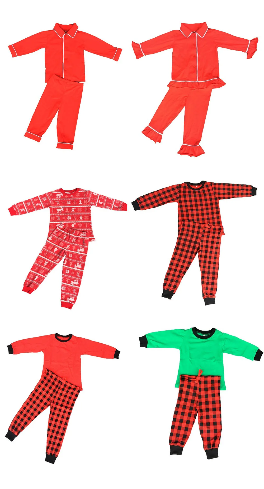 wholesale kids christmas pajamas plaid cotton adults maching