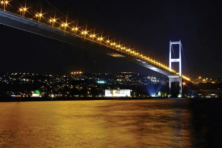 Dipimpin Gambar Kanvas Cetak Bosporus Jembatan Istanbul Lukisan