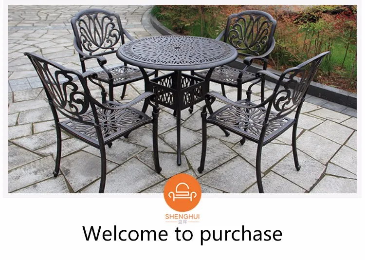 Al Aire Libre Juego De Comedor Fundido De Patio De Aluminio Utilizado