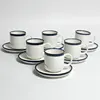 Custom italian style popular espresso ceramic plain white coffee cups and saucers