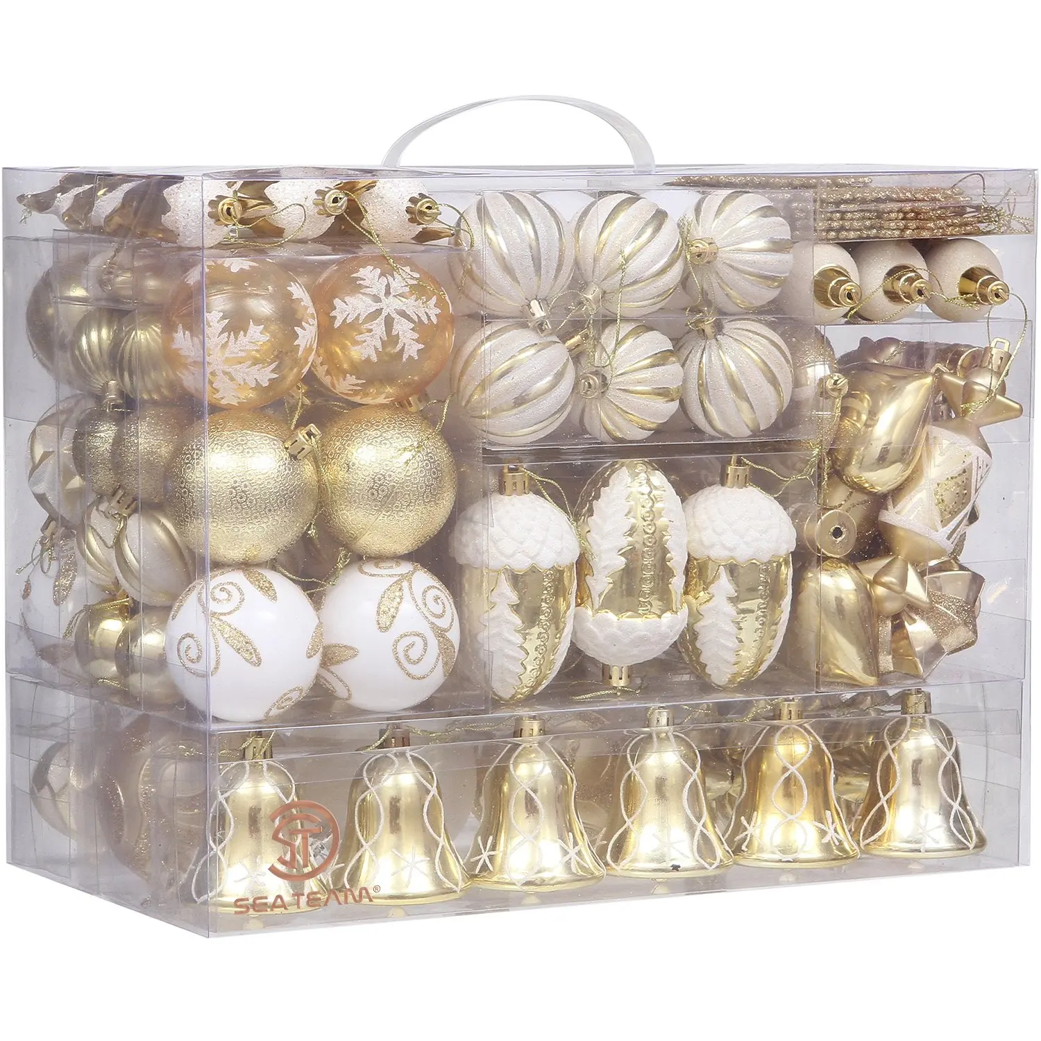 Get Quotations Sea Team 155 Pack Assorted Shatterproof Christmas Ball Ornaments Set Decorative Baubles Pendants With Reusable Get Quotations Sea Team 155 Pack Assorted Shatterproof Christmas Ball Ornaments Set Decorative Baubles Pendants With Reusable