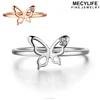 MECYLIFE New Design Butterfly Charm Sterling Silver Gold Price Engagement Ring