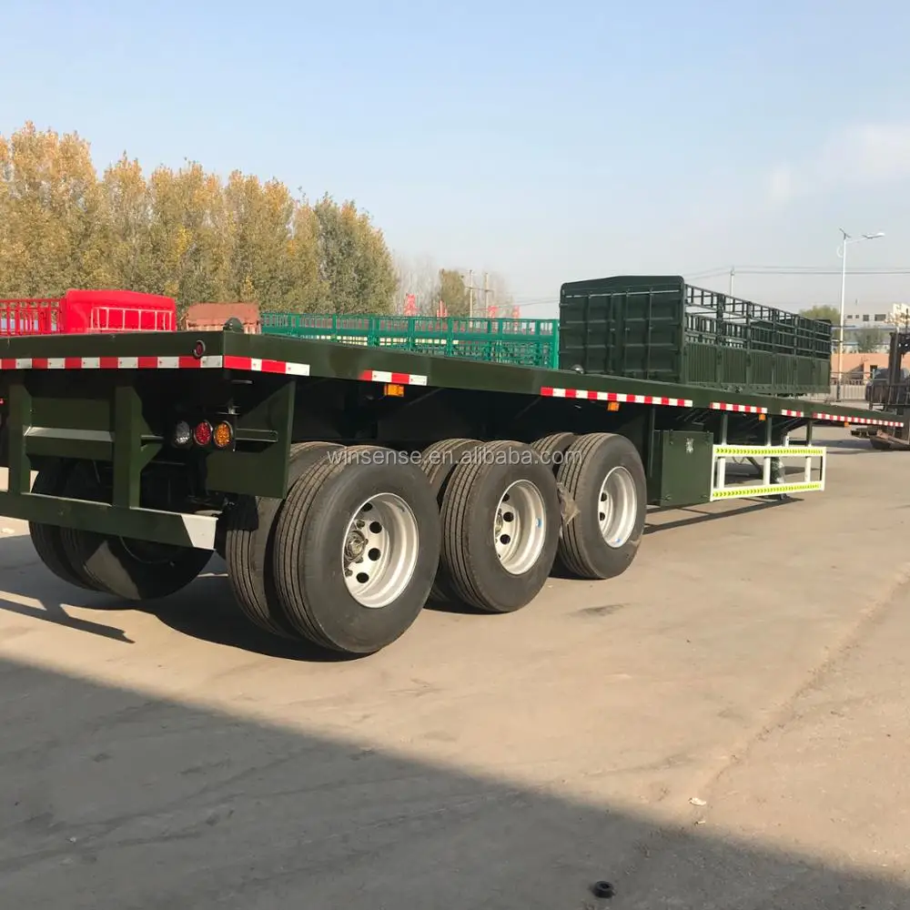 made in jinan new strong chassis flatbed container transport