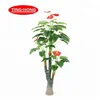 TH-1968 170cm high cheap and real touch artificial tree with anthrium flowers for indoor decoration