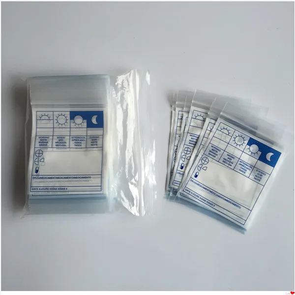 Plastic Small Size Medicine Bag Drug Packing Airtight Dispensing