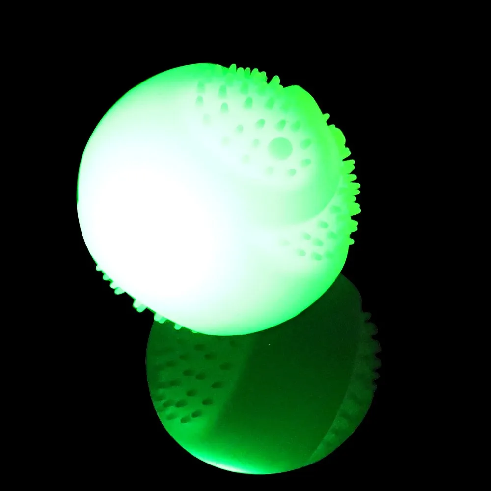 high quality electronic silicon led pet dog toys ball throwing ball