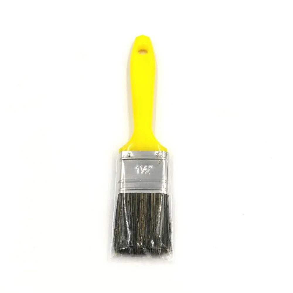 1/2 Inch Yellow Plastic Handle 100 Black Bristle Paint Brush