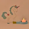 Battery LED Electronic Birthday Candle Blue Crown Unicorn Electronic Candle For Cake Decoration
