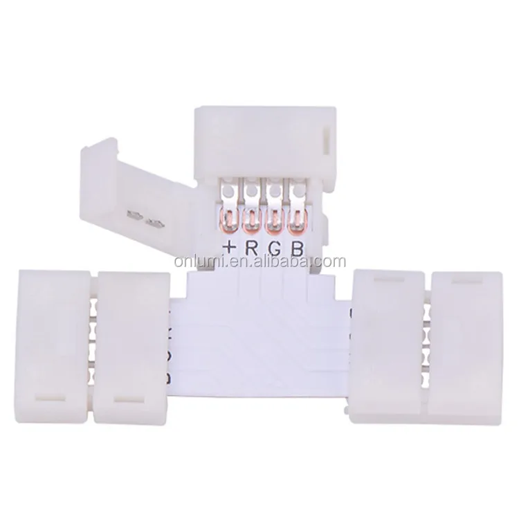 Led connector corner connector 8mm 10mm single color RGB 2 pin 4 pin T shape for led strip FPCB