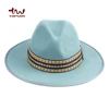 2018 High Quality Wool Felt Custom Woven Tape Fedora Hats For Woman