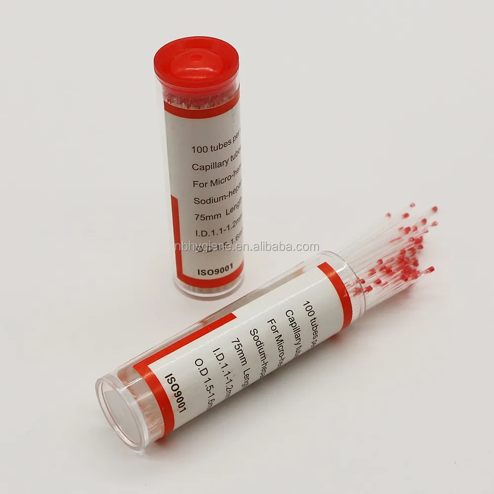 Red Glass Capillary Tube With Sodium Heparine Buy Sodium Heparinized
