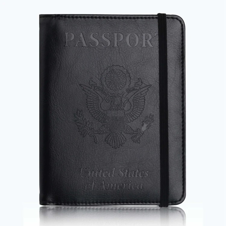 Custom Logo Elastic Band Travel Wallet Rfid Passport