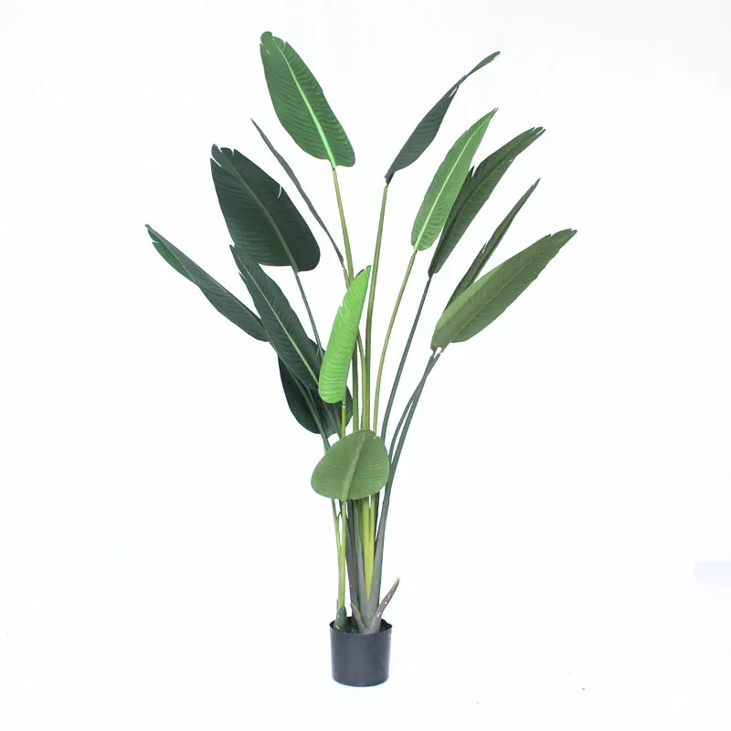 
Hot selling High quality 1.2M, 1.5M, 1.8M, real touch Plastic Travaler Banana tree Artificial skybird tree indoor 