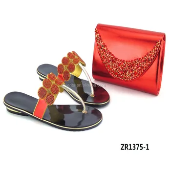 Zr1375 1 Nigeria Red Shoe Bag Set For Party Full Of Crystal Zr1375 1 Nigeria Red Shoe Bag Set For Party Full Of Crystal
