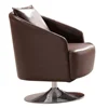 Rotating Small Leather Single Sofa Chair, Living Room Furniture