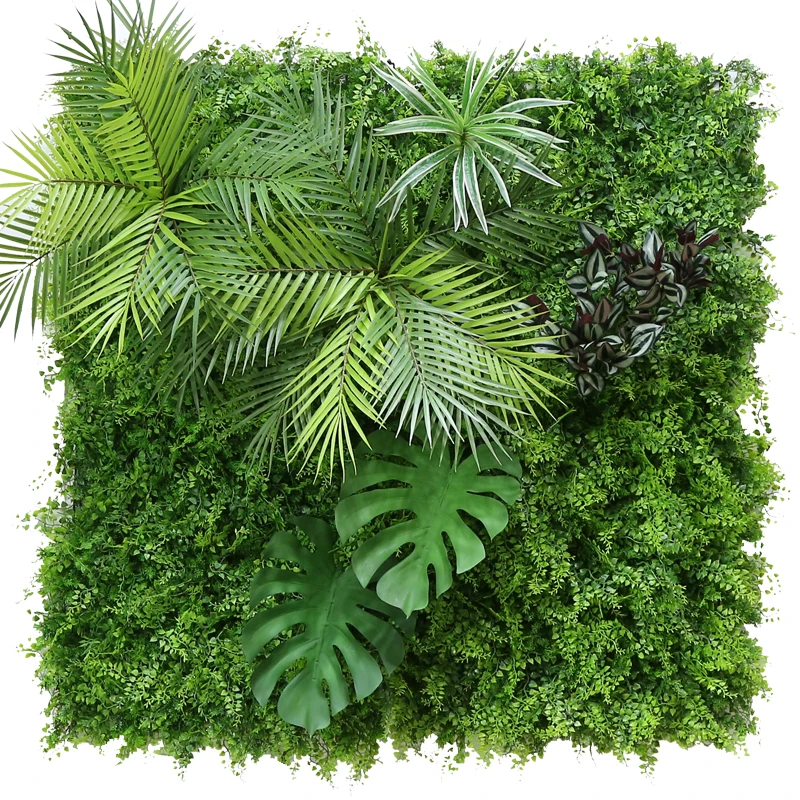 
2019 advanced natural real touch UV-proof green plant wall/artificial green fence for garden decoration 