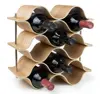 Bottle Wooden Wave Wine Rack Freestanding for Table Bar or Counter Modern Minimalist Design Easy Assembly Sweet and Dry Wines