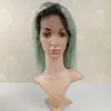 No Chemical Process 100% Mint Green Color Freestyle Top Quality Brazilian Human Hair Burgundy Full Lace Wigs