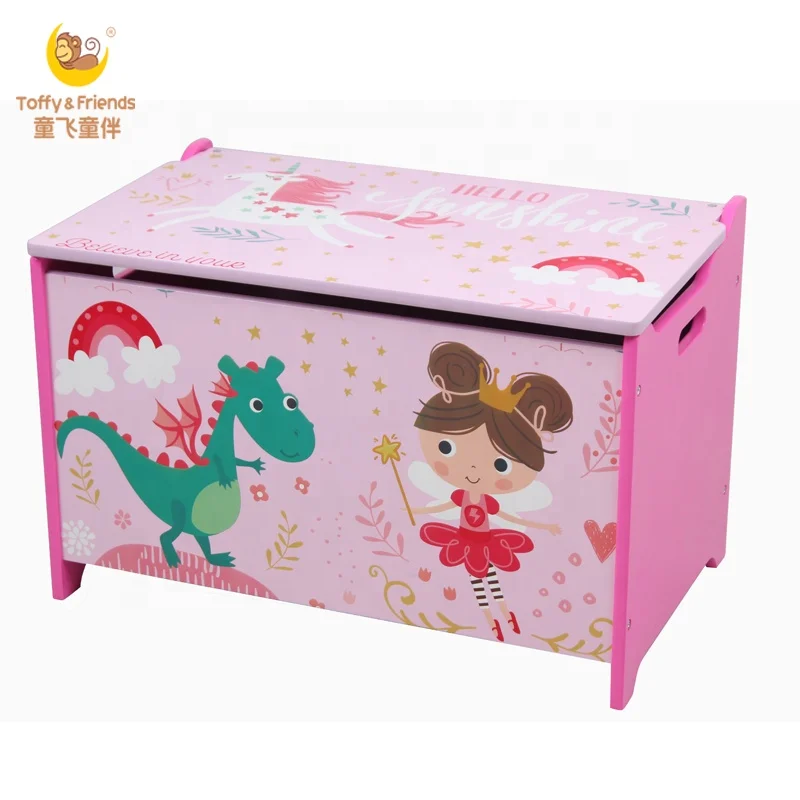 unicorn wooden toy box