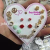 USA 24Pcs Set Fashion Women Lightning Gold Plane Rhinestone Flower Stud Earring Above Knuckle Finger Ring Band Midi Rings Set