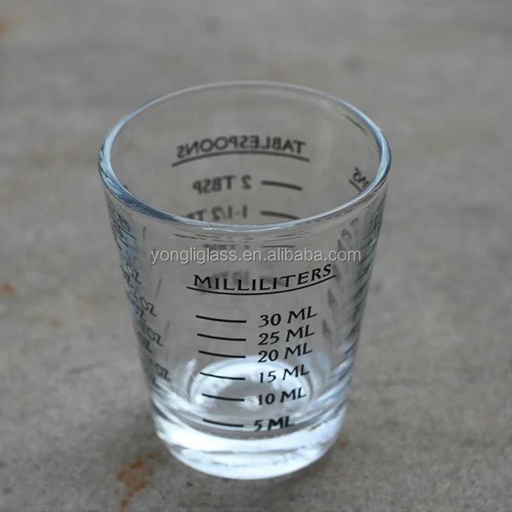 Wholesale glass for Christmas gift, custom print shot glass, Ounce glass cup of espresso cups scale, professional measuring cup
