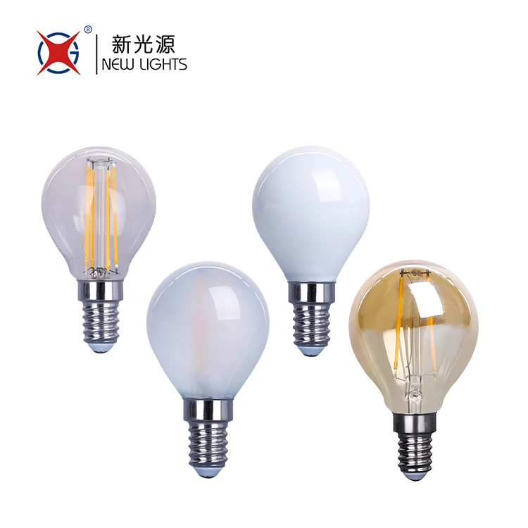 Factory Piece 400lm 4W Globe G45 E14 E27 LED Filament Light Bulb 40W incandescent Equivalent