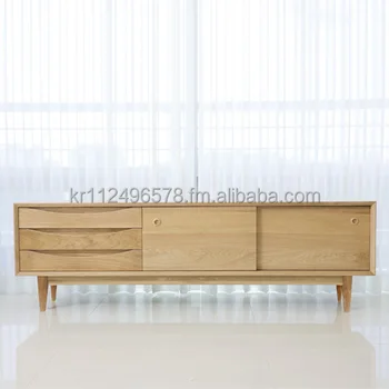 Scandinavian And Contemporary Modern Oak Tv Stand Credenza