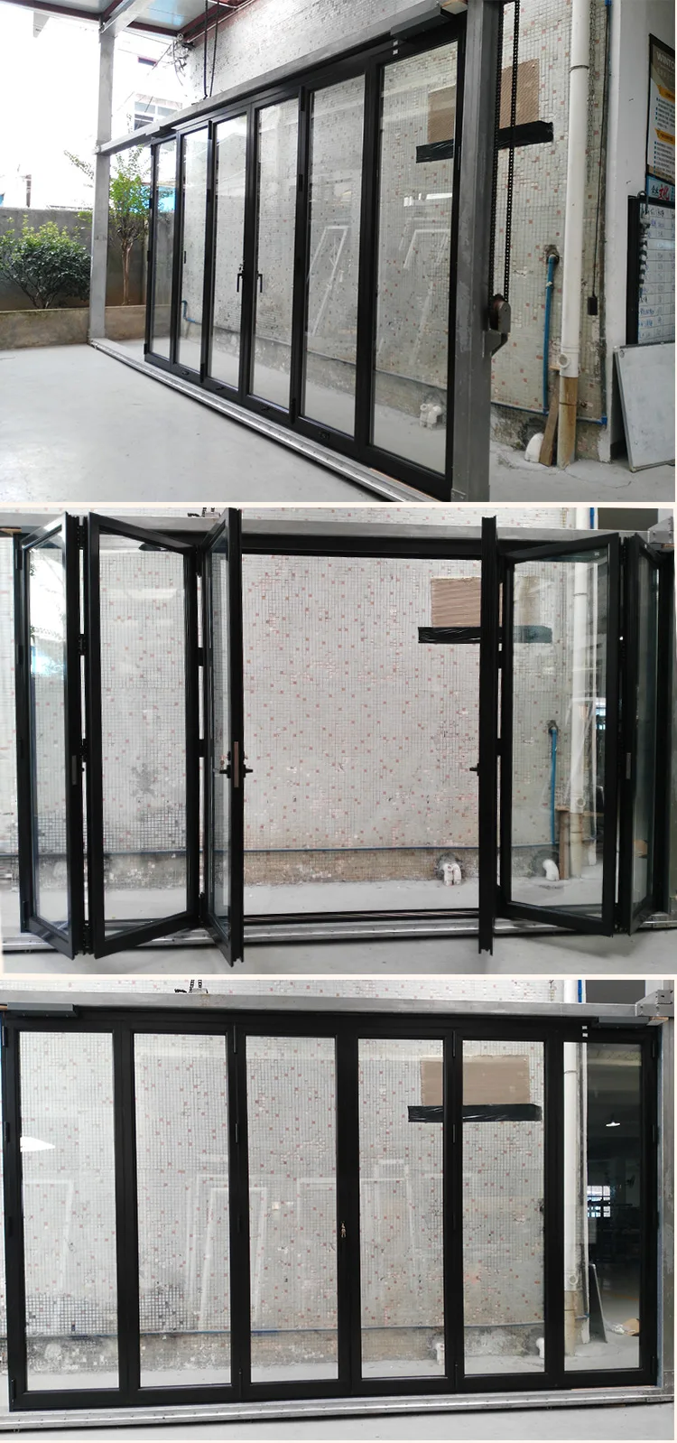 Super September Purchasing New product Italian bi-folding glass aluminum profile door with hardware