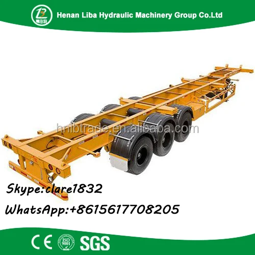 High Quality Factory 13T Fuwa Axle 40 Ton Skeleton Semi Trailer ,Container Semi Trailer Factory Price