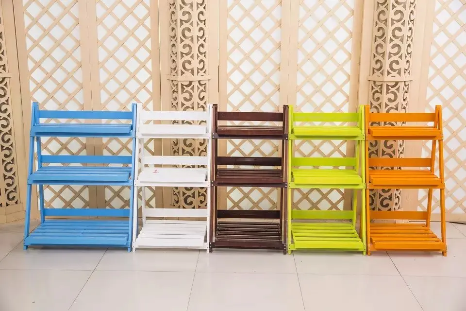 Foldable 3-tier Wooden Garden Display Shelf - Buy Modern Display Shelf ...