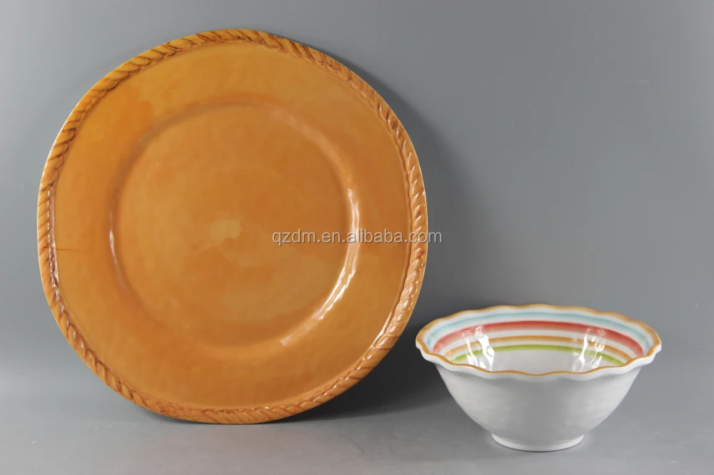 Solid Melamine Dinner Set,Green Plastic Tableware Set