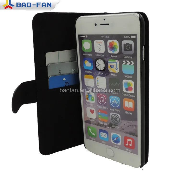 Product: sublimation stand leather flip case for iphone 6 plus flip
leather wallet leather mobile case