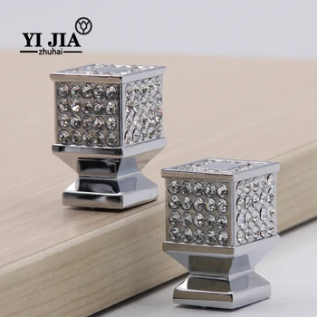 Chrome Finish Zinc Alloy Square Crystal Drawer Cabinet Pulls And Chrome Finish Zinc Alloy Square Crystal Drawer Cabinet Pulls And S